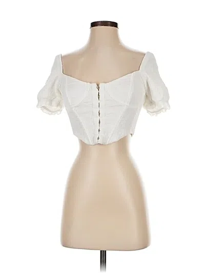 Pre-owned Windsor Short Sleeve Blouse In White