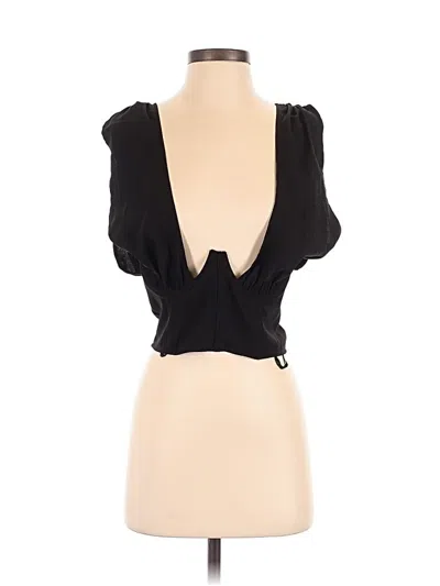 Pre-owned Windsor Short Sleeve Top Black Sweetheart Neckline Tops