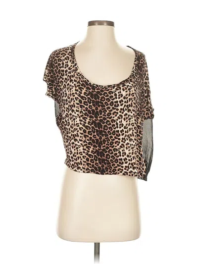 Pre-owned Windsor Short Sleeve Top Brown Scoop Neck Tops