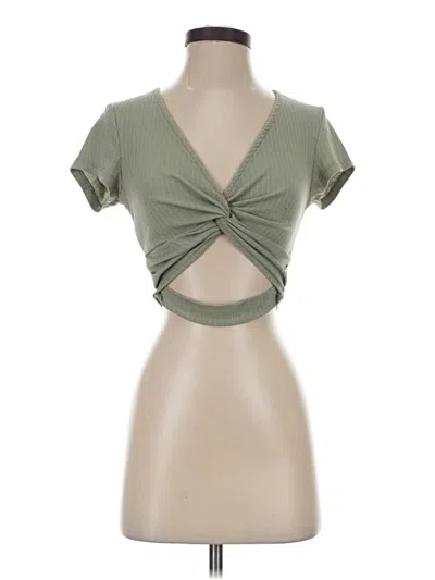 Pre-owned Windsor Short Sleeve Top Green Sweetheart Neckline Tops