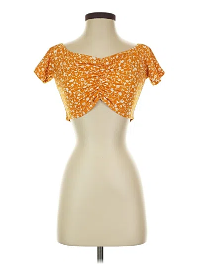 Pre-owned Windsor Short Sleeve Top Orange Sweetheart Neckline Tops