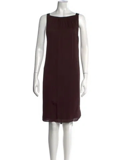 Pre-owned Windsor Silk Knee-length Dress In Brown
