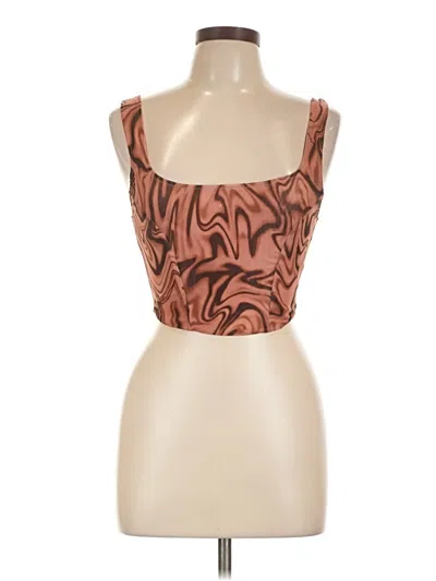 Pre-owned Windsor Sleeveless Top Brown Strapless Neckline Tops