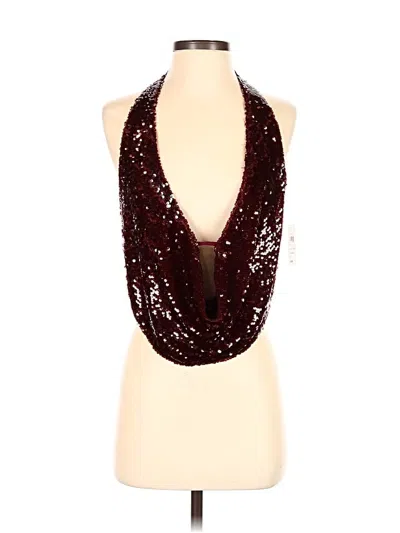 Pre-owned Windsor Sleeveless Top Burgundy Halter Neckline Tops