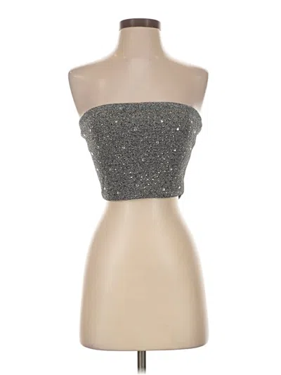 Pre-owned Windsor Sleeveless Top Gray Strapless Neckline Tops