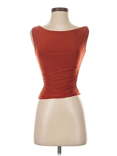Pre-owned Windsor Sleeveless Top Orange Strapless Neckline Tops