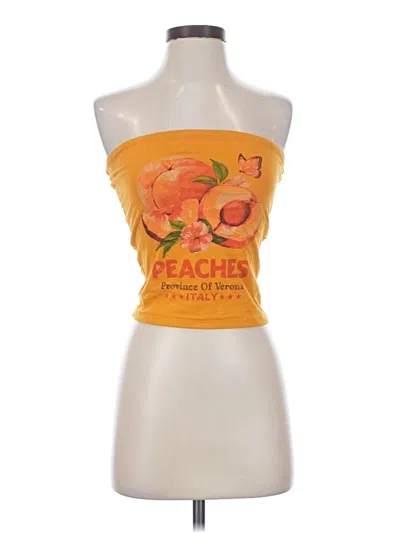 Pre-owned Windsor Sleeveless Top Orange Strapless Neckline Tops