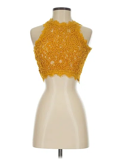 Pre-owned Windsor Sleeveless Top Yellow Halter Neckline Tops