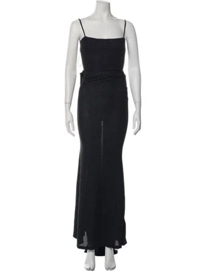 Pre-owned Windsor Square Neckline Long Dress In Black