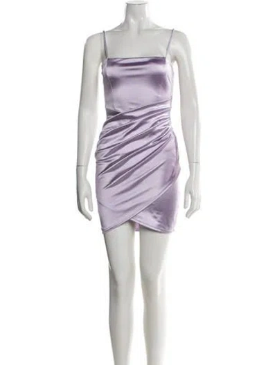 Pre-owned Windsor Square Neckline Mini Dress In Purple