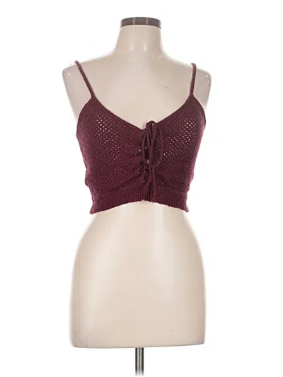 Pre-owned Windsor Sweater Vest In Burgundy