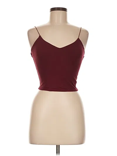 Pre-owned Windsor Tank Top Burgundy Strapless Neckline Tops