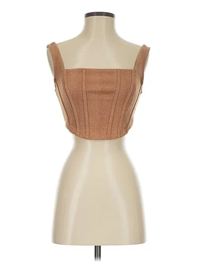Pre-owned Windsor Tube Top Brown Strapless Neckline Tops