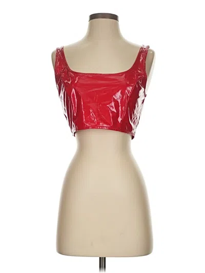 Pre-owned Windsor Tube Top Red Solid Pattern Scoop Neck Tops