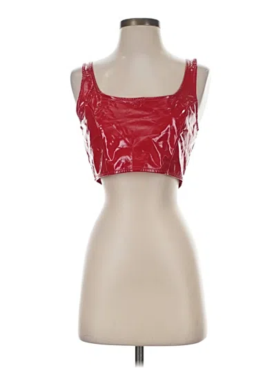 Pre-owned Windsor Tube Top Red Strapless Neckline Tops