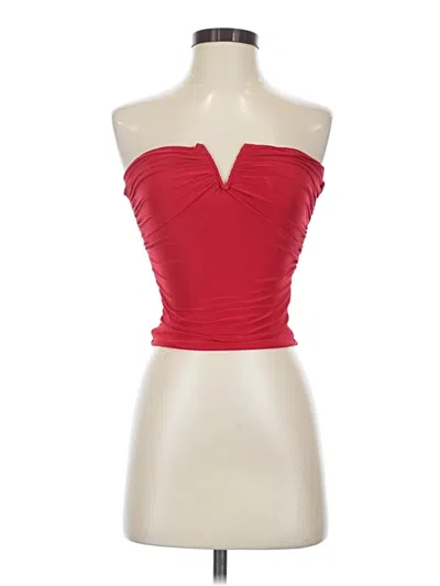 Pre-owned Windsor Tube Top Red Strapless Neckline Tops