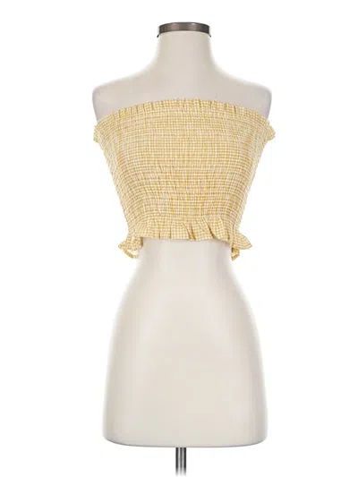 Pre-owned Windsor Tube Top Yellow Strapless Neckline Tops