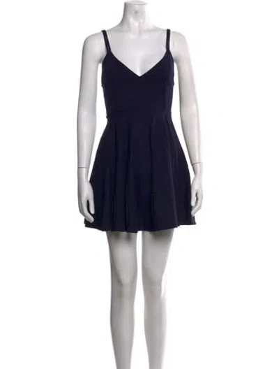 Pre-owned Windsor V-neck Mini Dress In Black
