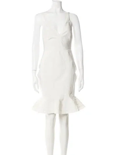 Pre-owned Windsor V-neck Mini Dress W/ Tags In Neutrals