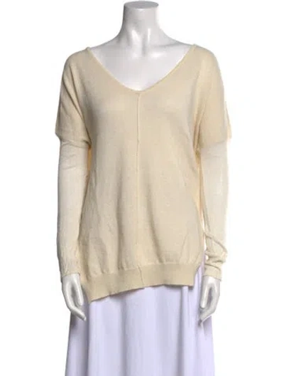 Pre-owned Windsor V-neck Sweater In Neutral
