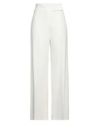 Windsor . Woman Pants Ivory Size 8 Virgin Wool In White