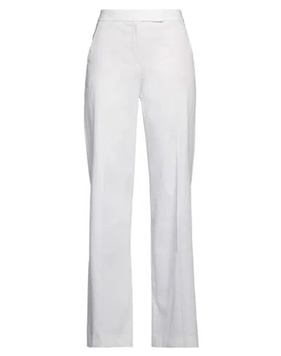 Windsor . Woman Pants White Size 6 Cotton, Lyocell, Elastane