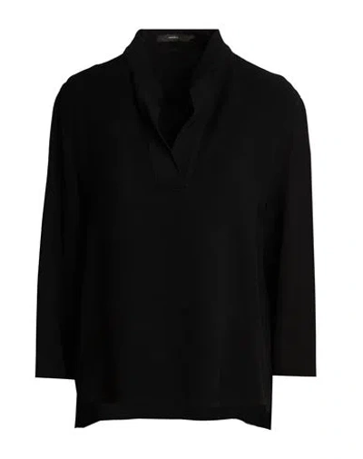 Windsor . Woman Top Black Size 6 Viscose, Virgin Wool