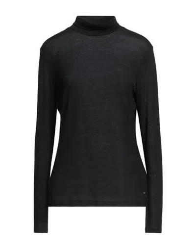 Windsor . Woman Turtleneck Black Size 10 Lyocell, Wool, Elastane