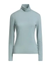 Windsor . Woman Turtleneck Pastel Blue Size 4 Lyocell, Wool, Elastane