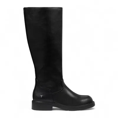 Windsorsmith Faux Leather Knee High Tall Boots In Black