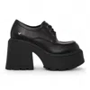 Windsorsmith Womens Black Leather Chunky Platform Lace-up Shoes - Starcrossed