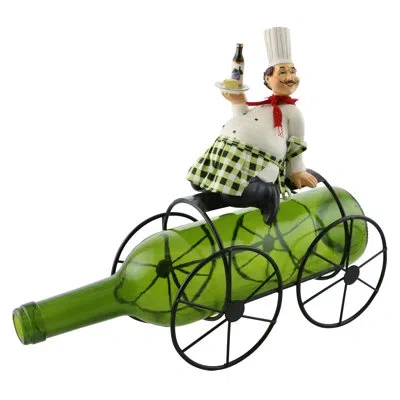 Wine Bodies Alissa Smiling, Chef Holding Cheese, 1 Bottle Tabletop Wine Bottle Rack In Black;white