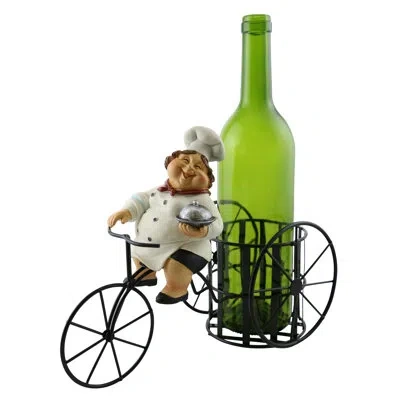 Wine Bodies Alissa Smiling Female Chef 1 Bottle Tabletop Wine Bottle Rack In Black;white
