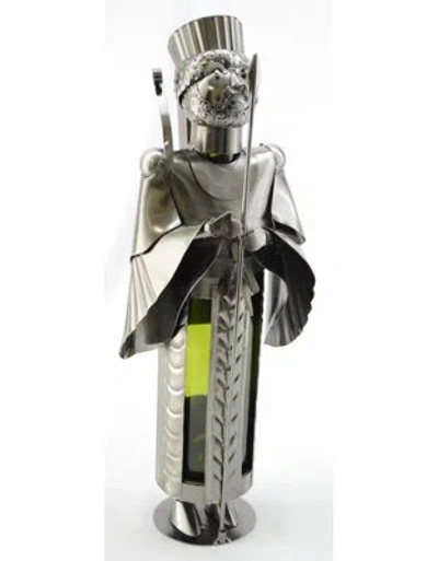 Wine Bodies Ancient Persian Soldier 1 Bottle Tabletop Wine Bottle Rack In Silver