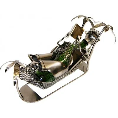 Wine Bodies Boy Resting 1 Bottle Tabletop Wine Bottle Rack In Silver