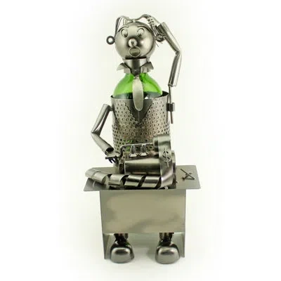 Wine Bodies Bramley Accountant 1 Bottle Tabletop Wine Bottle Rack In Silver
