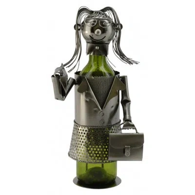 Wine Bodies Business Lady 1 Bottle Tabletop Wine Bottle Rack In Silver