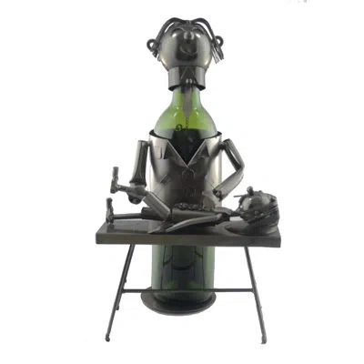 Wine Bodies Chiropractor 1 Bottle Tabletop Wine Bottle Rack In Silver