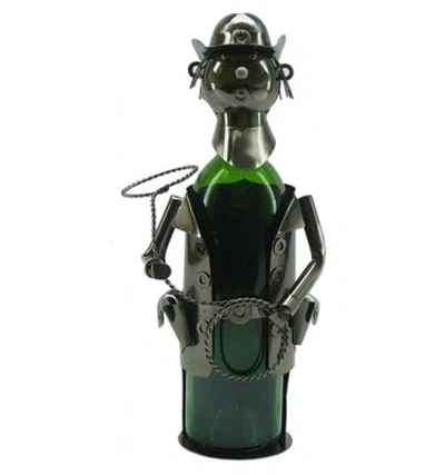 Wine Bodies Cowboy 1 Bottle Tabletop Wine Bottle Rack In Silver