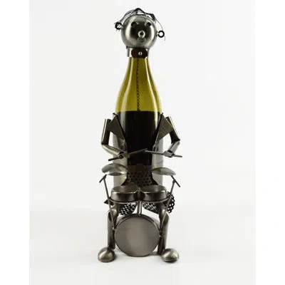 Wine Bodies Drummer 1 Bottle Tabletop Wine Bottle Rack In Silver