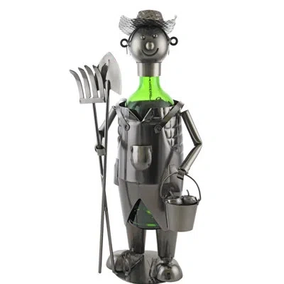 Wine Bodies Fine Farmer 1 Bottle Tabletop Wine Bottle Rack In Silver