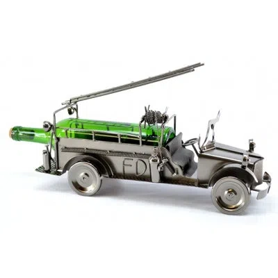 Wine Bodies Fire Truck 1 Bottle Tabletop Wine Bottle Rack In Silver