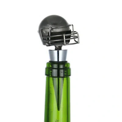 Wine Bodies Football Helmet Metal Wine Bottle Stopper In Gray