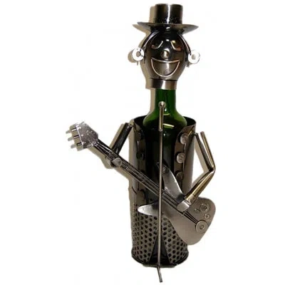 Wine Bodies Fraser Guitarist 1 Bottle Tabletop Wine Bottle Rack In Silver