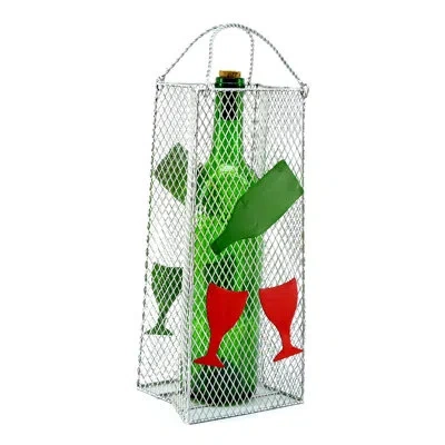 Wine Bodies Gift Bag 1 Bottle Tabletop Wine Bottle Rack In Silver