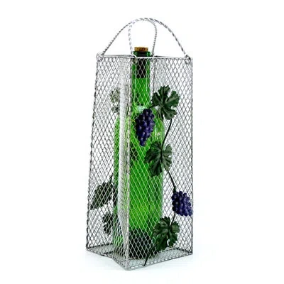 Wine Bodies Gift Bag, Grapes 1 Bottle Tabletop Wine Bottle Rack In Silver
