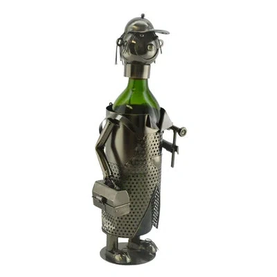 Wine Bodies Handy Man 1 Bottle Tabletop Wine Bottle Rack In Silver