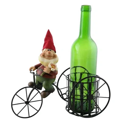 Wine Bodies Happy Elf Holding Flower 1 Bottle Tabletop Wine Bottle Rack In Black;brown;white;red