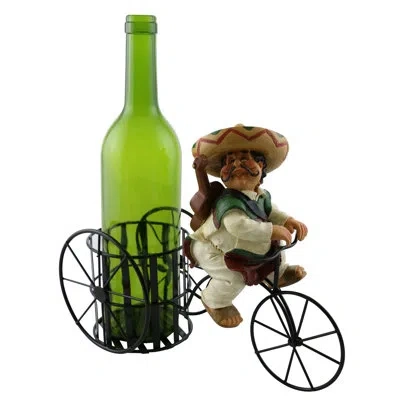 Wine Bodies Kareen Joyful Mexican Guitar Player 1 Bottle Tabletop Wine Bottle Rack In Blue;black