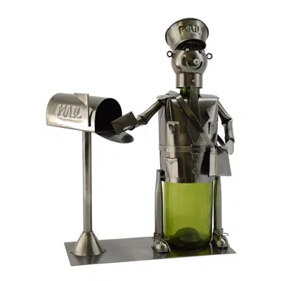 Wine Bodies Mailman 1 Bottle Tabletop Wine Bottle Rack In Silver